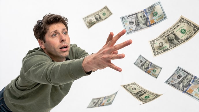 Representative image created using AI by Divya Bhati Sam Altman grabbing money