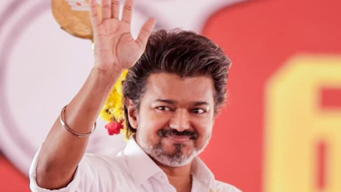 Thalapathy Vijay addressed fans at the Women's Day event in Chennai. (Credit: PTI) Thalapathy Vijay