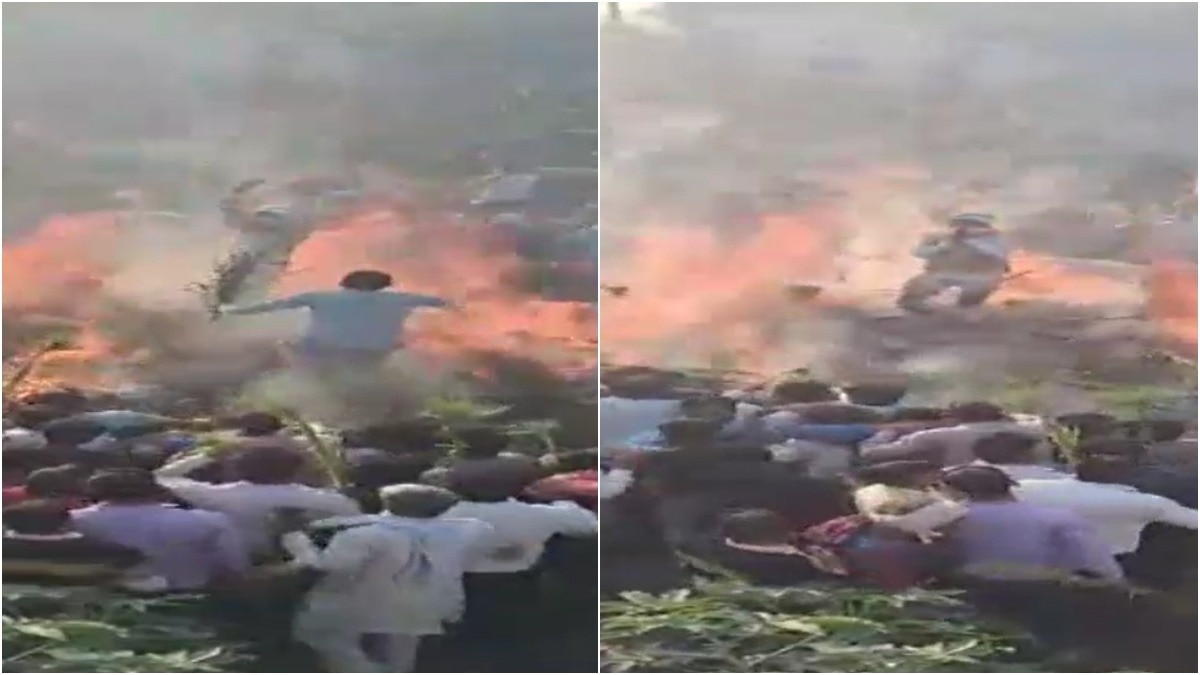 Drunk Man Walks Into UP Holika Fire, Rescued