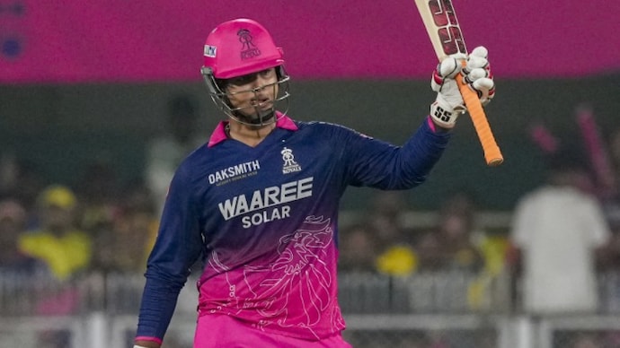 Vaibhav Sooryavanshi scored a 15-ball fifty against Chennai Super Kings. Courtesy: PTI Vaibhav Sooryavanshi