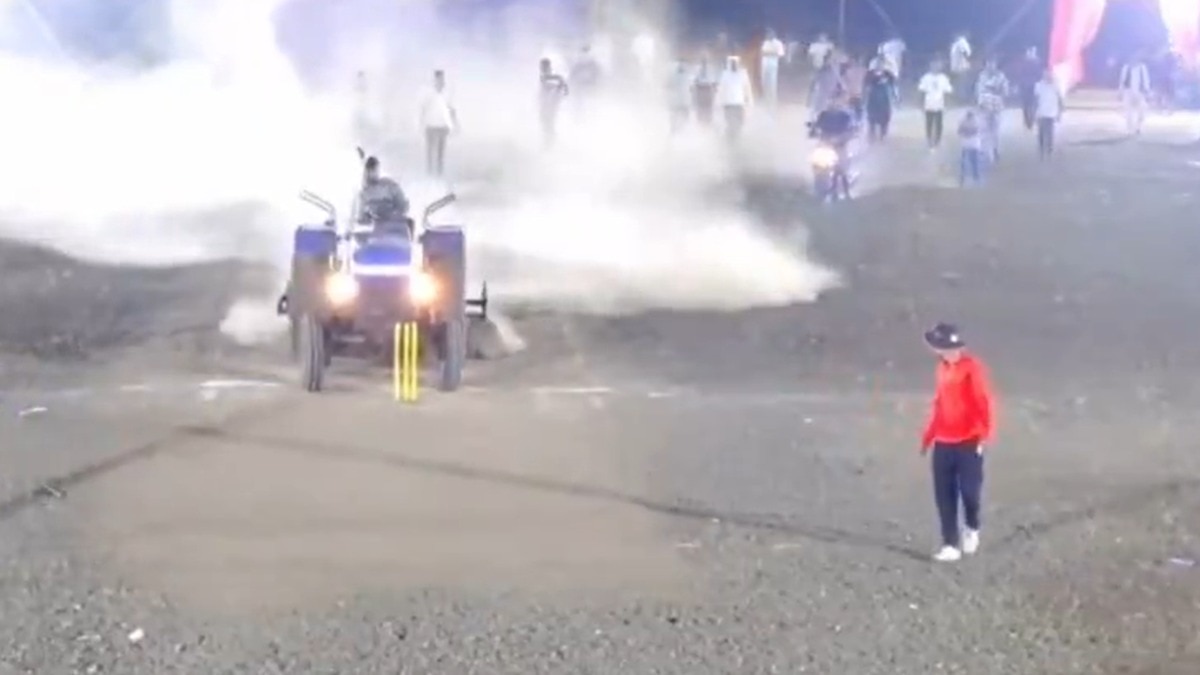 Bizarre: Tractor rampage halts cricket match, pitch destroyed in shocking scenes