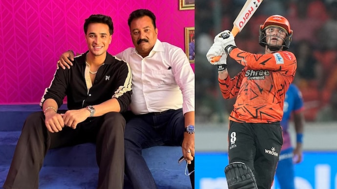 Abhishek Sharma credited his father after 135 vs DC. Courtesy: AP/Instagram Abhishek Sharma