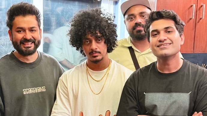 (From left) Aditya Dhar, Hanumankind and Shashwat Sachdev. (Credit: X/@AdityadharFilms) Aditya Dhar