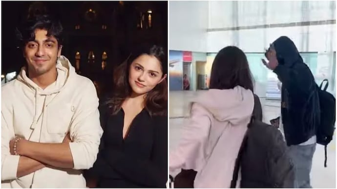 Ahaan Pandey, Aneet Padda at Amritsar airport (Credits: Instagram/Viralbhayani) Ahaan Pandey, Aneet Padda at Amritsar Airport