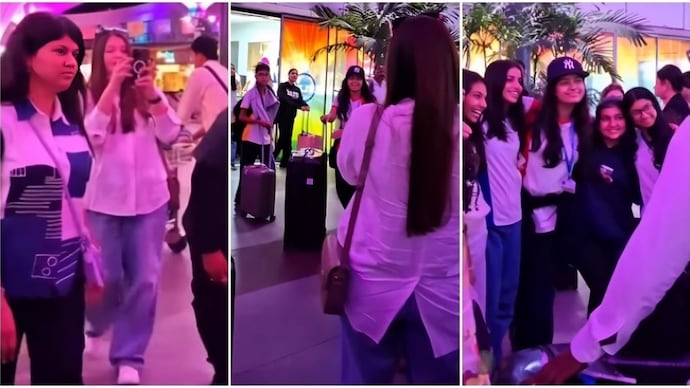Aishwarya-Aaradhya's reunion at Mumbai airport left fans spellbound. Aishwarya-Aaradhya's reunion at Mumbai airport leaves fans spellbound