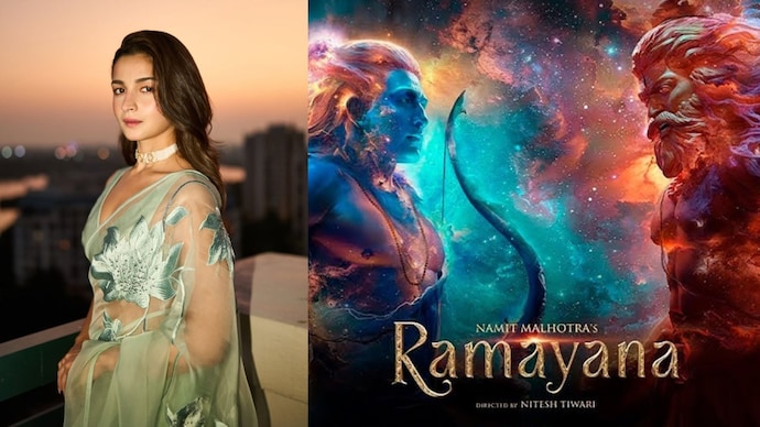 Alia Bhatt (L), Ramayana movie poster (R) (Photo: Instagram)