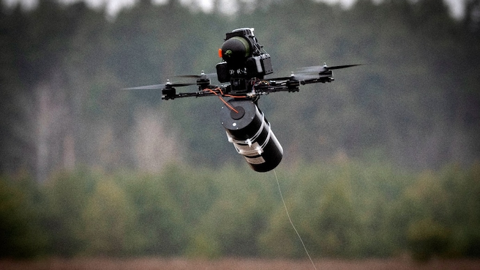 An Ukrainian made FPV fibre optic drone. (Photo: AP) An Ukrainian made FPV fibre optic drone. (Photo: AP)