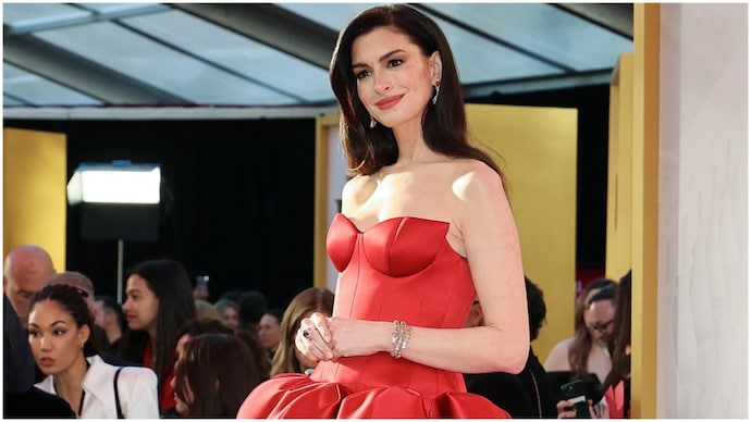 Anne Hathaway says 'Inshallah' as she talks aging, clip trends. (Photo: AFP) Anne Hathaway