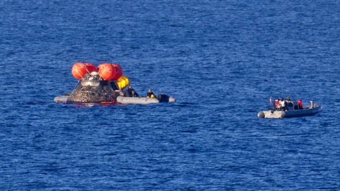 The term “four green” refers to the status of the astronauts. (Photo: Nasa) Artemis-2 crew recovery