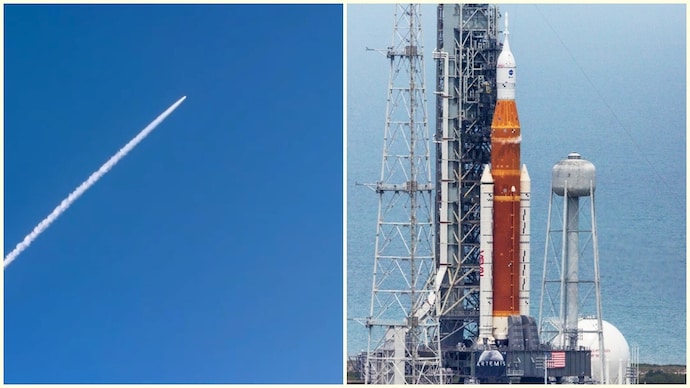 The stunning video, now widely shared across social media, shows the powerful Nasa rocket piercing through layers of cloud. Artemis-II launch video