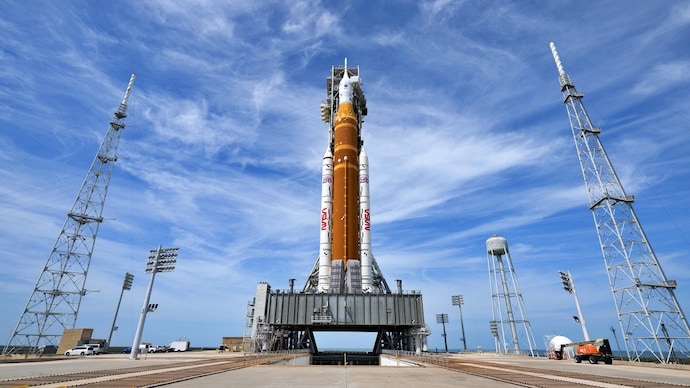 The Artemis-II rocket at the Kennedy Space Center in Florida. (Photo: Nasa) Artemis-II Mission launch LIVE