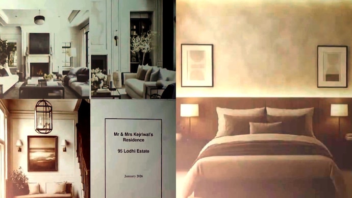 The images of Arvind Kejriwal's purported bungalow released by the BJP Arvind Kejriwal Sheeshmahal