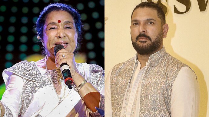 Yuvraj Singh paid tributes to Asha Bhosle, who died on April 12. Courtesy: PTI Asha Bhosle
