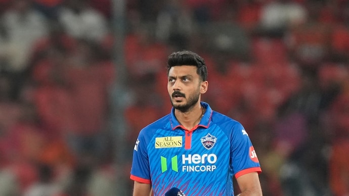 Axar Patel reacts to Delhi's loss against RCB. (PTI Photo) Axar Patel