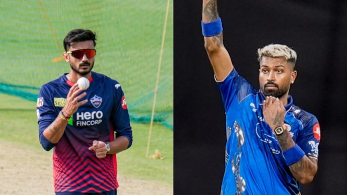 Axar Patel's DC host Hardik Pandya's MI on Saturday in Delhi (PTI Photos) Axar Patel and Hardik Pandya