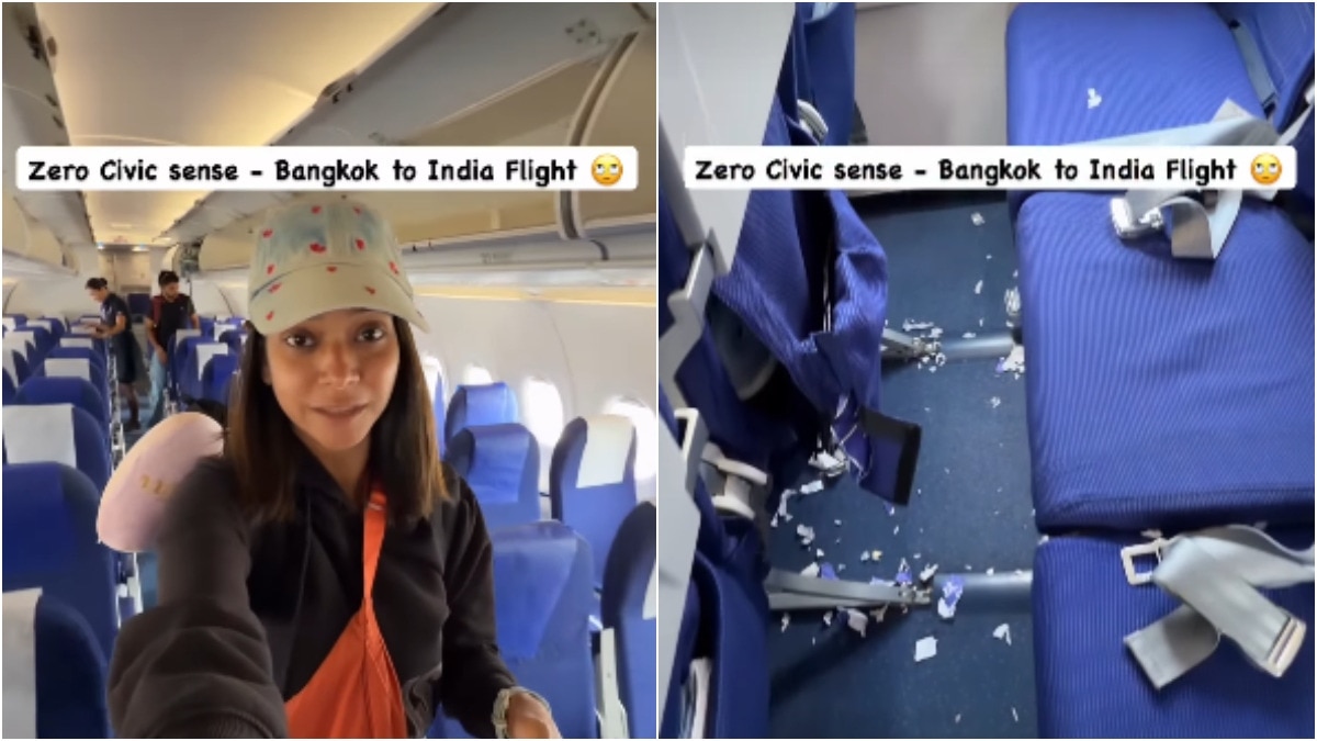 Bangkok India flight passengers leave mess behind 