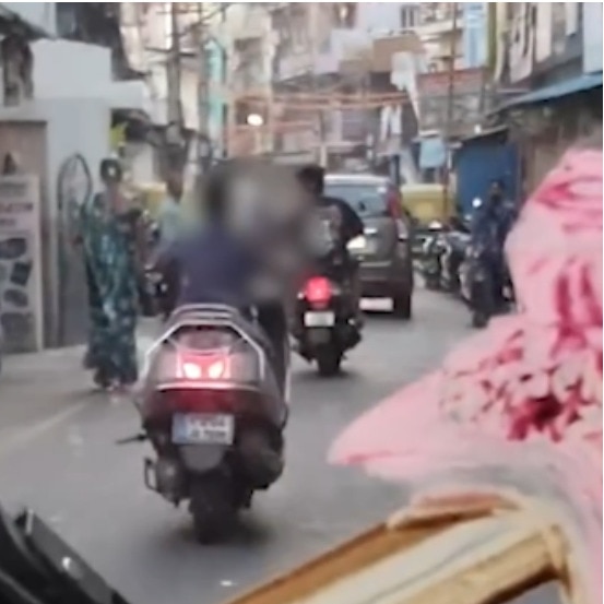 Bengaluru boy riding scooter in busy traffic exposes parenting negligence
