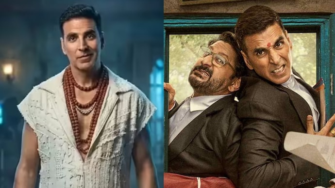 Akshay Kumar in a scene from Bhoot Bangla/Jolly LLB 3 poster Bhoot Bangla Box Office First Day Prediction: Akshay's film is expected to have a start like Jolly LLB 3