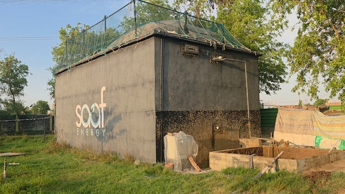 Community biogas plant set up in 2022 by a local resident. Biogas plant