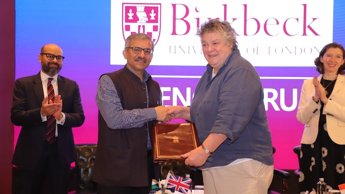 Birkbeck, University of London has entered India with its first overseas campus in Bengaluru. (Photo: Vineet Joshi (L), Sally Wheeler (R)) Birkbeck India campus