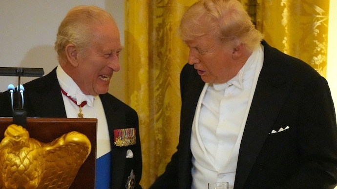 Britain's King Charles III with US President Donald Trump during a State Dinner at White House. (Photo: AP) Britain's King Charles III with US President Donald Trump during a State Dinner at White House. (Photo: AP)