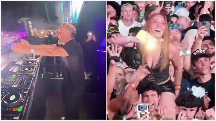 David Guetta spots daughter in crowd during Coachella set, his reaction is too cute (Photos: @davidguetta/Instagram) David Guetta spots daughter in crowd during Coachella set, his reaction is too cute (Photos: @davidguetta/Instagram)