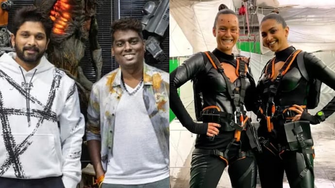 Deepika Padukone will get a body double in Atlee and Allu Arjun's film Raaka. Allu Arjun, Atlee and Deepika Padukone