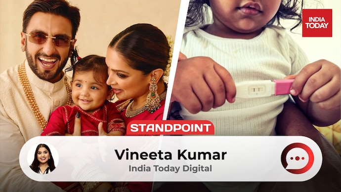 Deepika with her husband Ranveer and daughter Dua (left), Dua (right) also attends Deepika's pregnancy announcement - (Photo: India Today/Arun Prakash Uniyal) Deepika Padukone can't even be pregnant without getting trolled. New day, same test