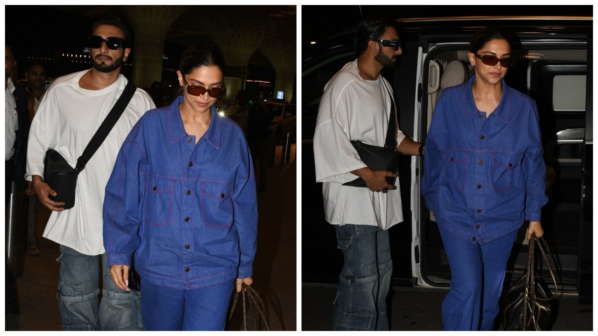 Deepika Padukone was accompanied by Ranveer Singh at the Mumbai airport. (Credit: Yogen Shah) Deepika-Ranveer seen at Mumbai airport, first appearance since pregnancy reveal