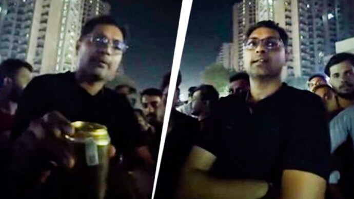 Drunk man harasses Muslim couple in Greater Noida West (Screen grab: X)