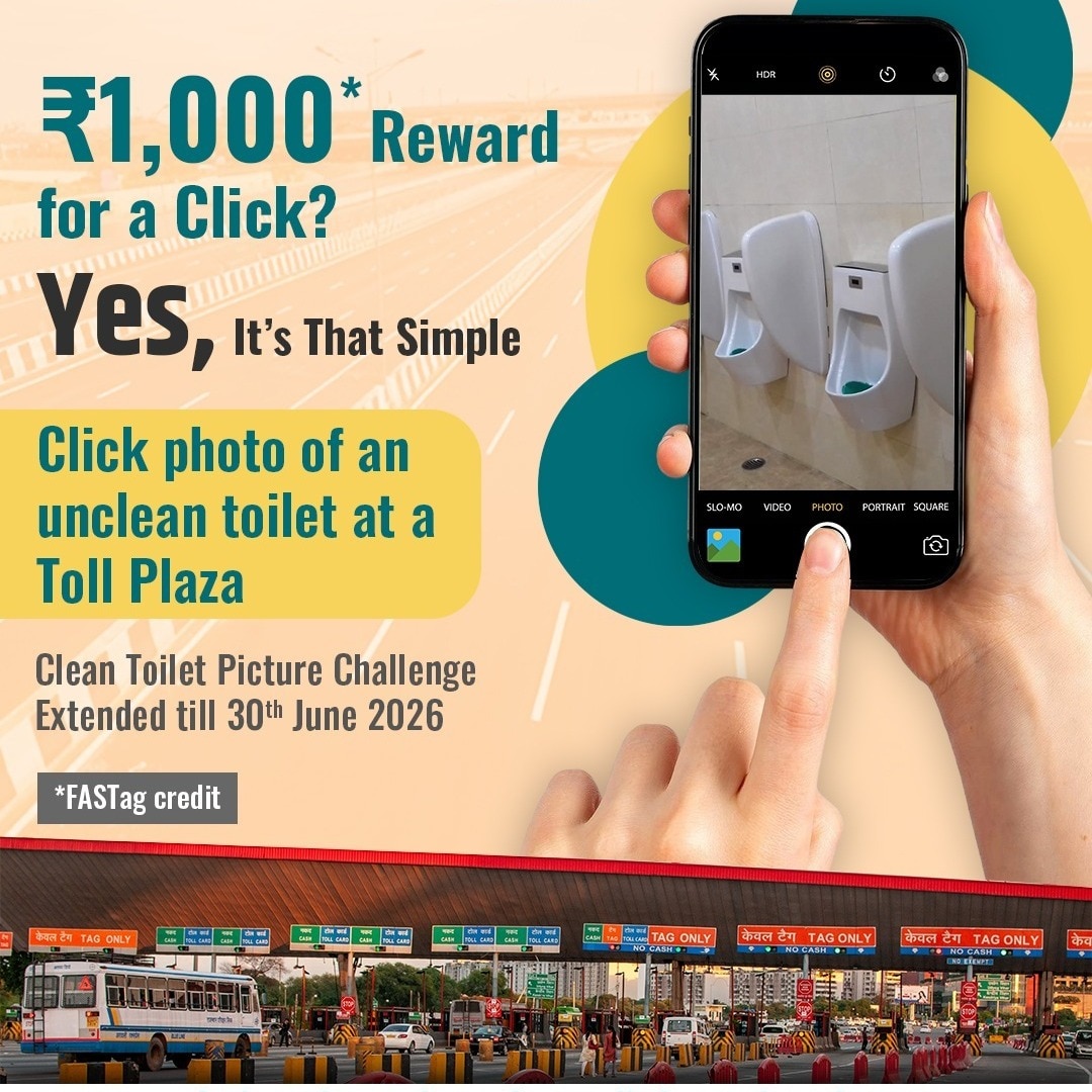 Click, report, earn: Government offers Rs 1,000 for dirty toll toilets