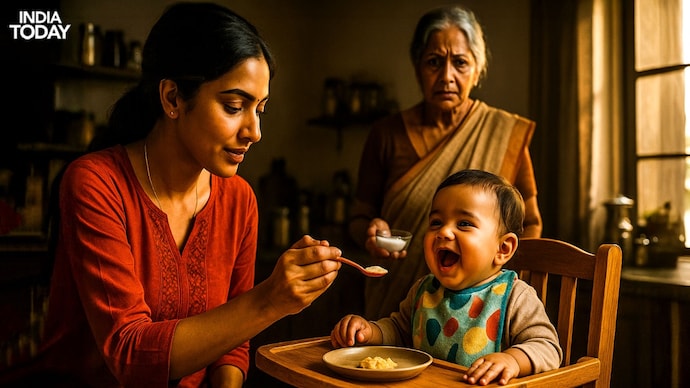 Feeding infants before 6 Months? Doctors warn of hidden risks | Photo: Generative AI Elders link tasty food to strong flavours, making the no-salt, no-sugar rule hard to follow