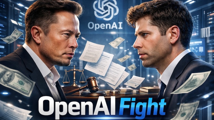 Elon Musk and Sam Altman’s bitter clash could change the future of OpenAI and the AI race. (Image generated using AI) Elon Musk, Sam Altman, openai lawsuit with musk,