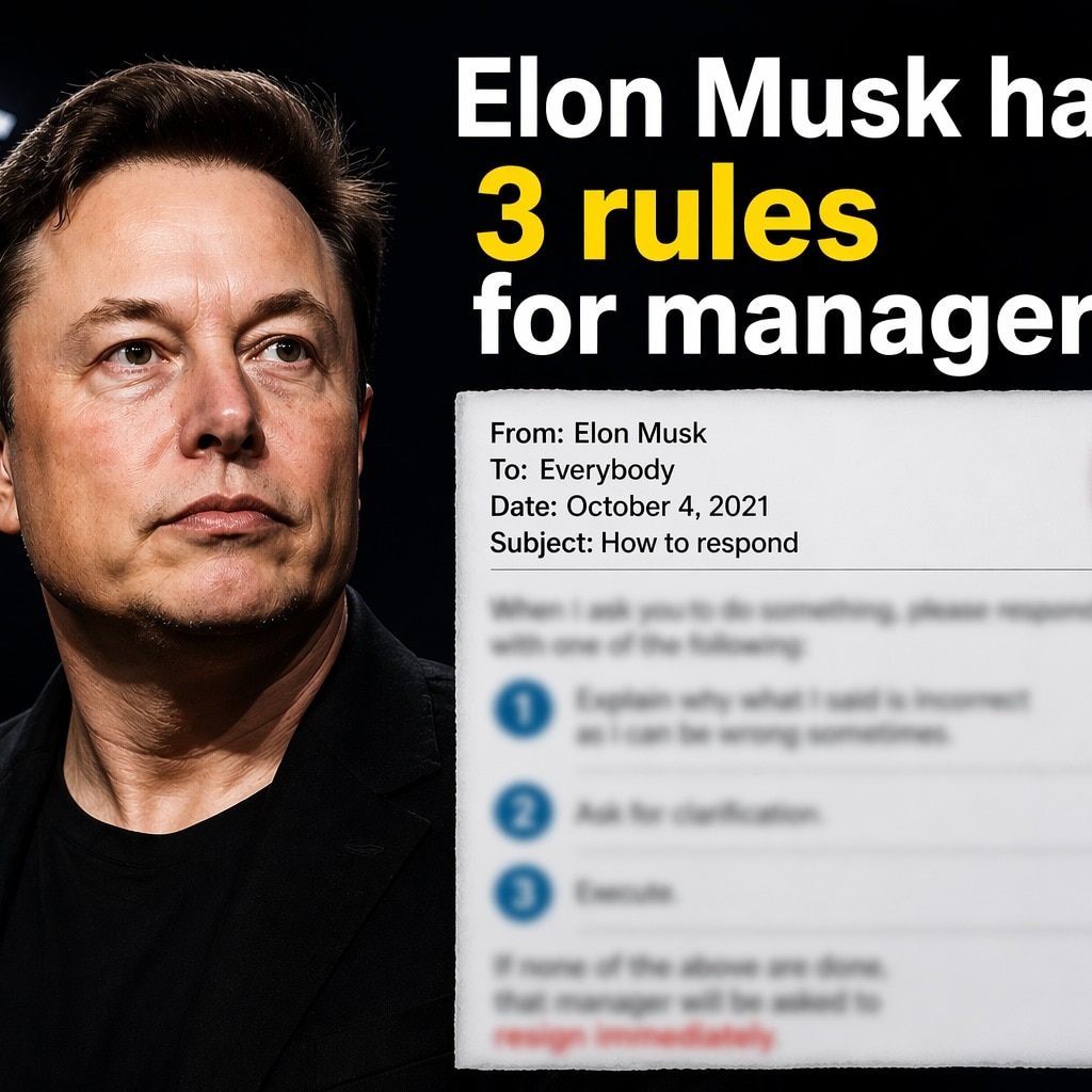 Elon Musk has 3 rules for managers once they get email from him, follow or get fired