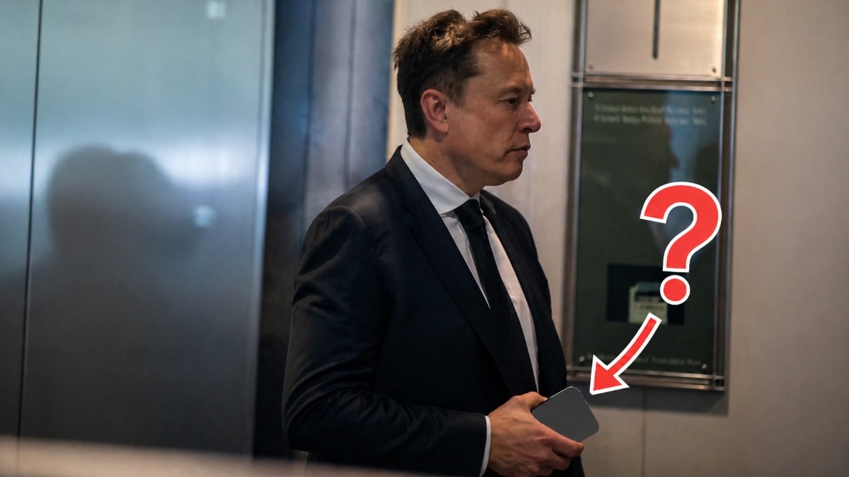Photo of Elon Musk captured as he enters California courtroom ahead of his high-stakes legal battle with OpenAI. (Photo modified using AI) Elon Musk uses iPhone