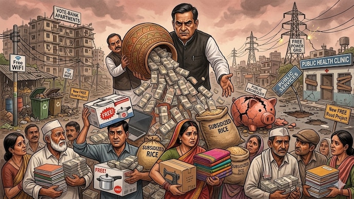 In a single budget cycle of FY26, twelve Indian states together budgeted Rs 1,68,040 crore just for unconditional cash transfers to women. (AI-generated representative image) Freebies