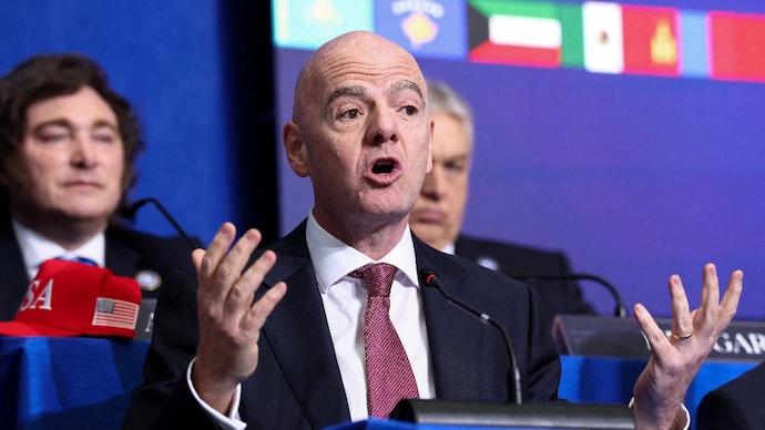 Football fans hit out against FIFA, alleging that the world body scammed them. (Reuters Photo) Gianni Infantino