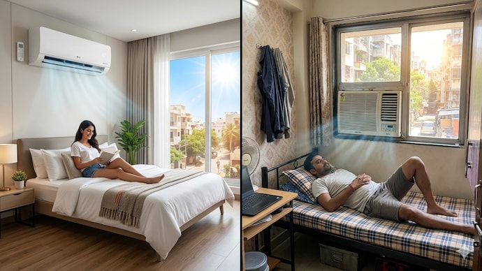 The piece compares window and split air conditioners for peak summer use.