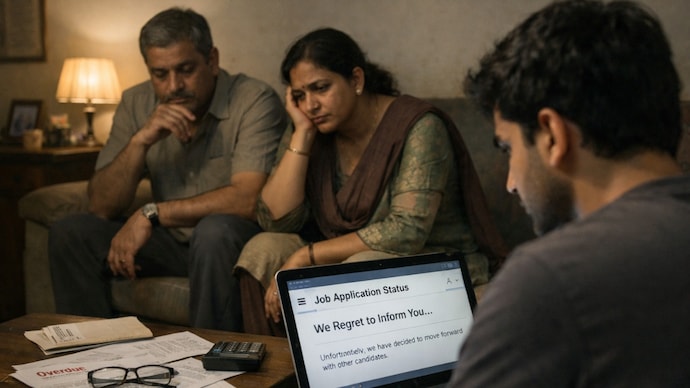 A new study using LASI data has found that older adults in India face a higher risk of depression when their adult children are unemployed. (AI-generated image) How children’s job loss impacts parents’ mental health in India: Explained