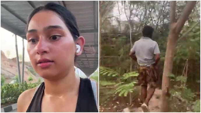 Hyderabad woman claims man engaged in obscene act in front of her during morning run (Photos: @Urs_akill_here/X) Hyderabad woman claims man engaged in obscene act in front of her during morning run