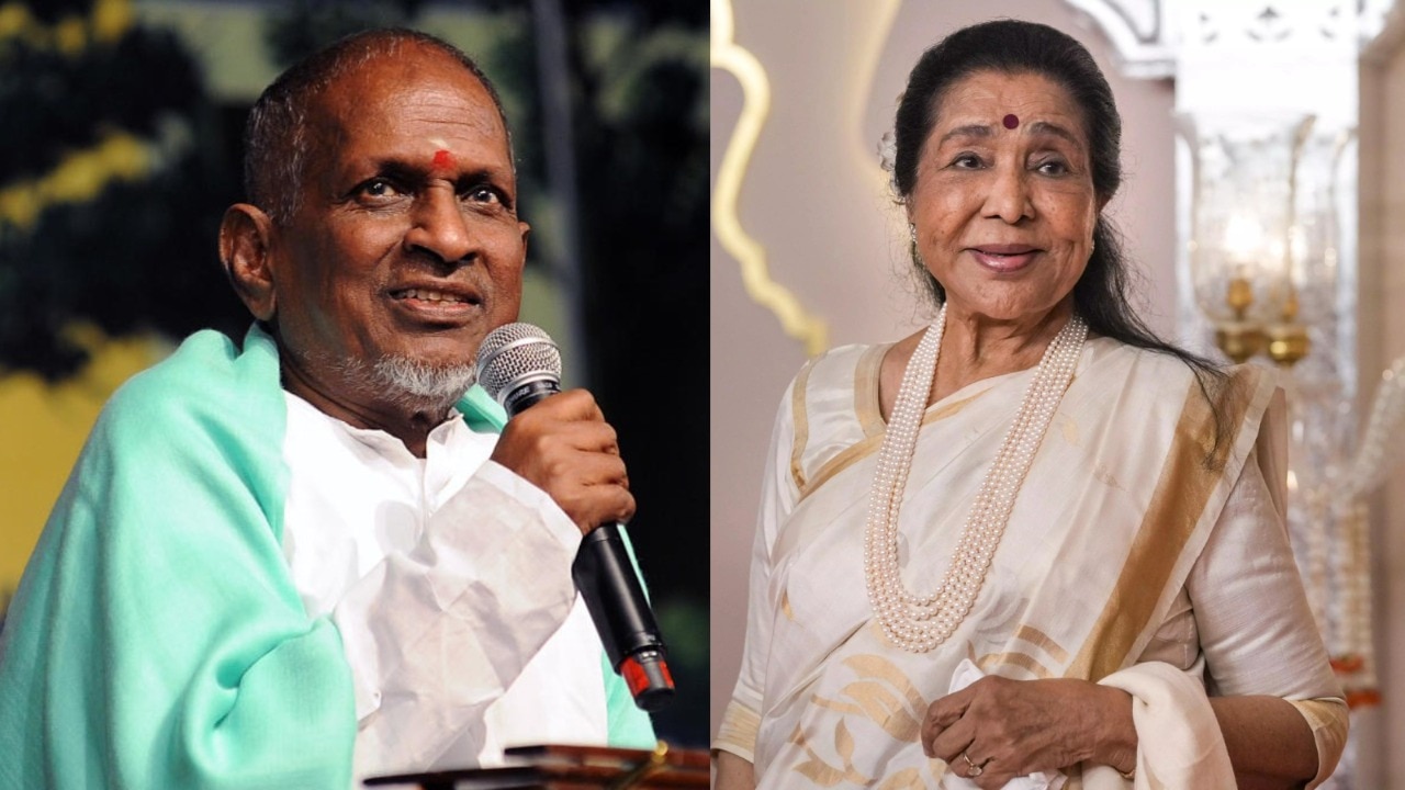 Music composer Ilaiyaraaja condoled the demise of singer Asha Bhosle, calling her his sister. (Photo Credit(R): PTI) Ilaiyaraaja and Asha Bhosle