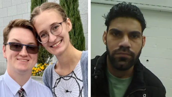 Indian national Rajinder Kumar (R) has been accused of causing the road crash that killed newlyweds William Micah Carter and Jennifer Lynn Lower (L). (Image: X/@DHSgov) Illegal Indian immigrant trucker held by ICE in fatal crash case