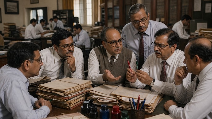 Shourie, in his memoir, noted how 13 months were spent in the Indian Bureaucracy to decide which officer would write using which ink. (AI-generated image)