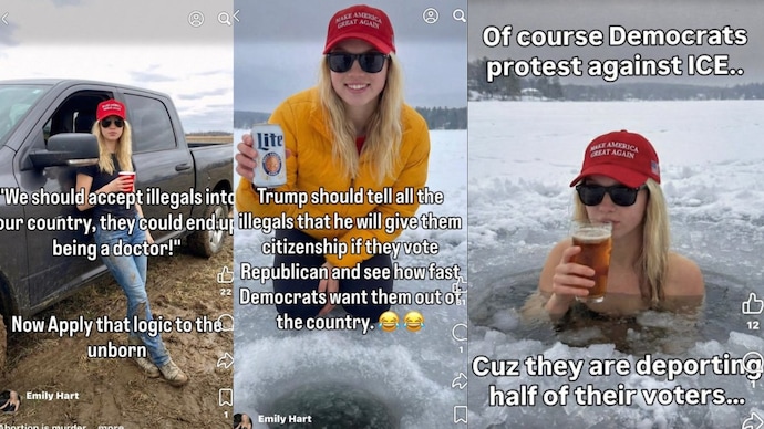 Emily Hart 的 Instagram 帖子展示了精心设计的保守派内容策略