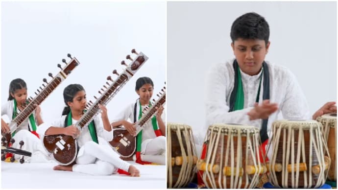 Indian students give UAE anthem a classical edge (Photos: @malhaaruae/Instagram) Indian students give UAE anthem a classical edge, Dubai Crown Prince takes note