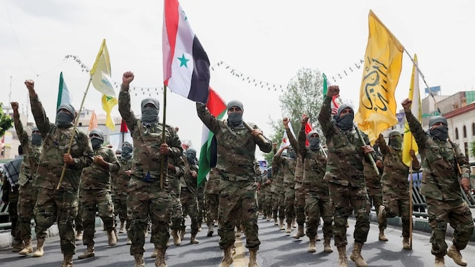 Members of special IRGC forces attend a rally marking the annual Quds Day Iran war