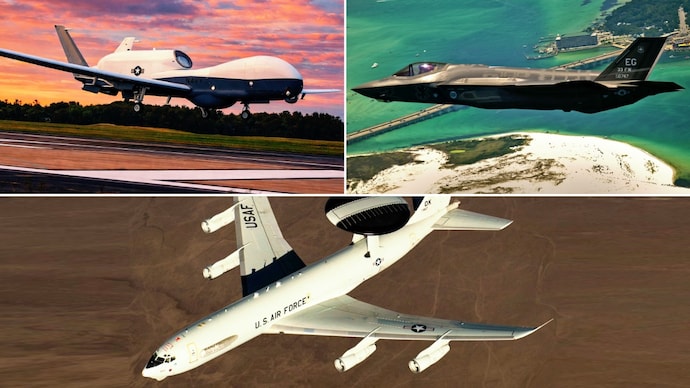 The Iran war has seen the US lose several expensive air assets like the MQ-4C Triton, the F-35 and the E-3 Sentry. (Images: File/US Air Force) Iran war causing heavy losses to Iranian air power.