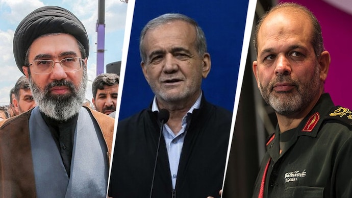 From left to right- Iran's Supreme Leader Mojtaba Khamenei, President Masoud Pezeshkian and IRGC commander-in-chief Brigadier General Ahmad Vahidi.
