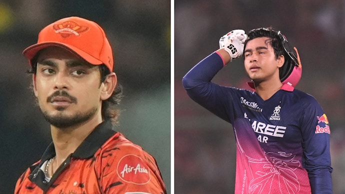 Kishan jokingly told Sooryavanshi to spare his team (Courtesy: AP/PTI) Ishan Kishan, Vaibhav Sooryavanshi