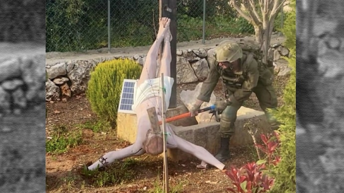 X/@LTC_Shoshani) Israeli soldier caught vandalising Jesus Christ statue in Lebanon, IDF vows action